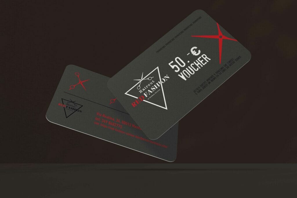 PROMO CARD RED FASHION SHELBY STUDIO Visual Identity